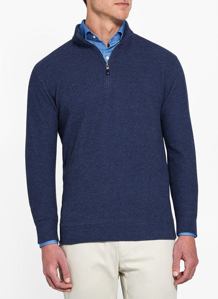 Peter Millar | Tri-Blend Melange Fleece Quarter Zip